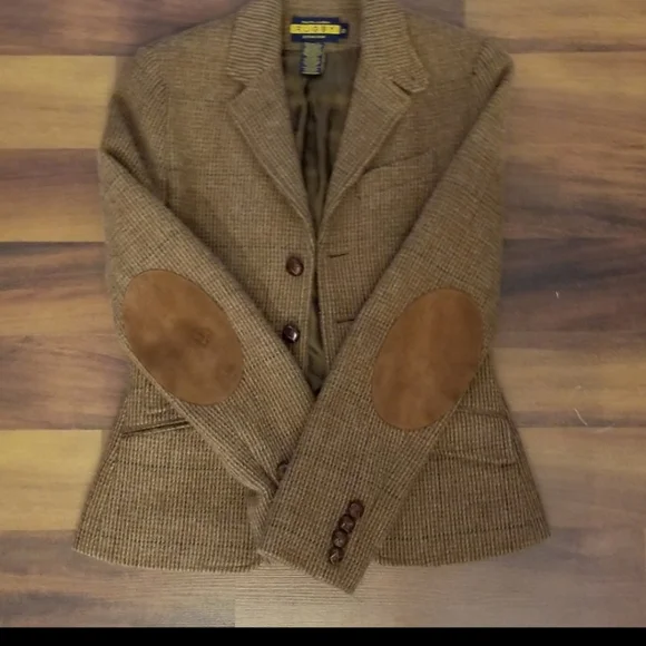 Ralph Lauren Rugby Tweed Blazer sz 2 fit n flair. VINTAGE SOLD - Picture 2 of 12